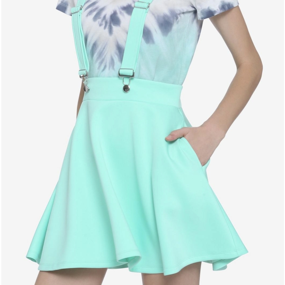 Hot Topic Skirt Suspenders Mint Green Small